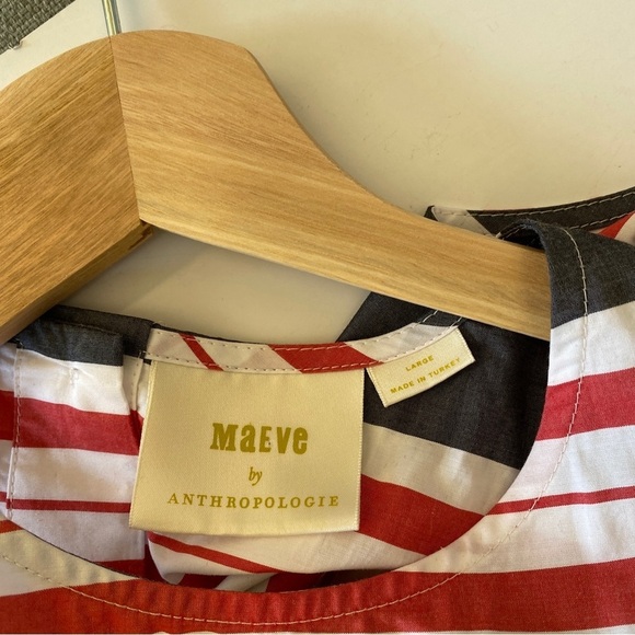 Anthropologie || Maeve Striped Wide-Leg Jumpsuit Red White Large - Picture 8 of 11